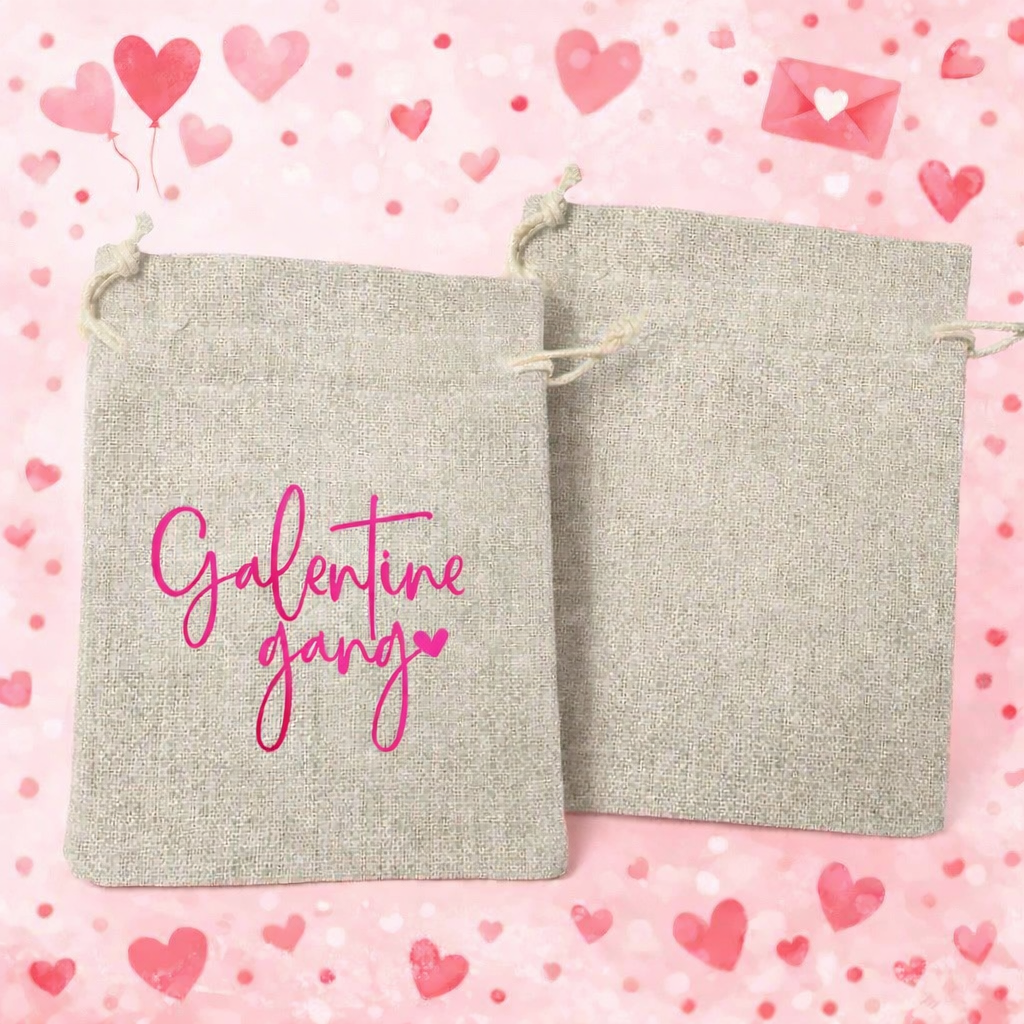 Galentine Drawstring Tote Bag 5x6