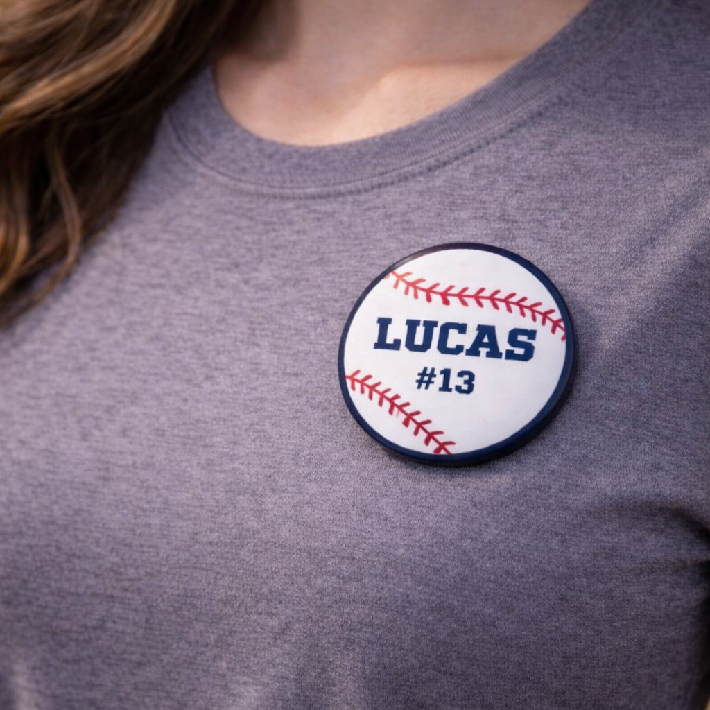 Baseball Button Pin Custom Personalized