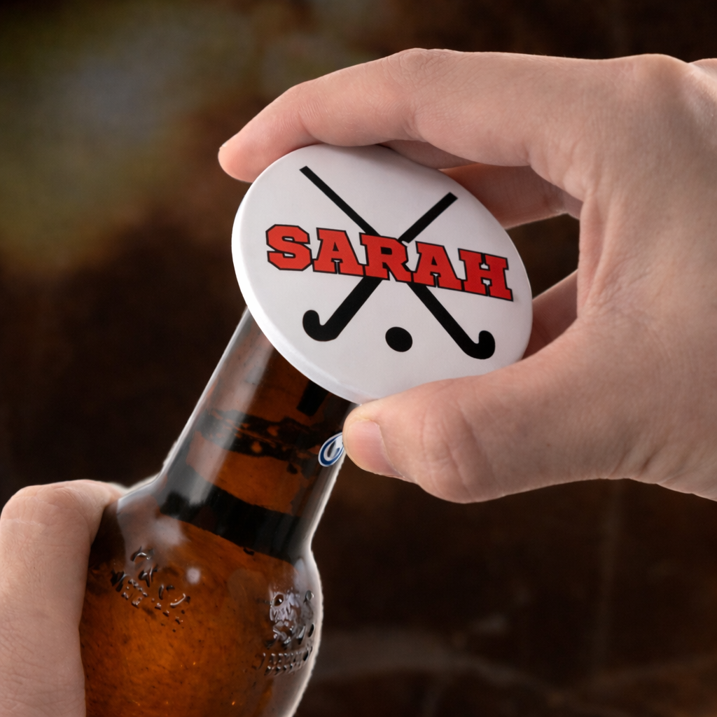 Field Hockey Bottle Opener Magnet Custom Personalized
