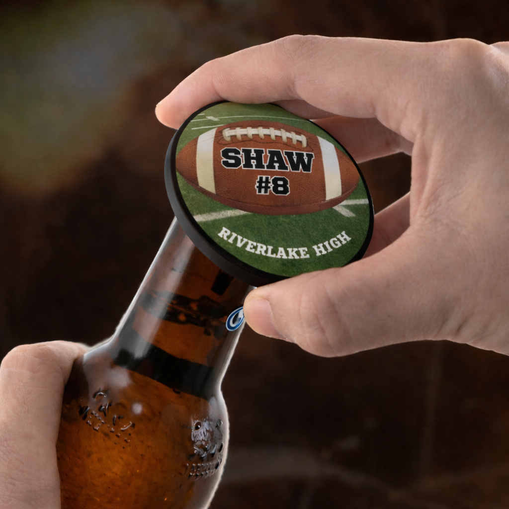 Football Bottle Opener Magnet Custom Personalized