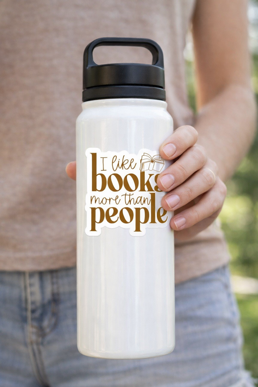 I Like Books More Than People Sticker