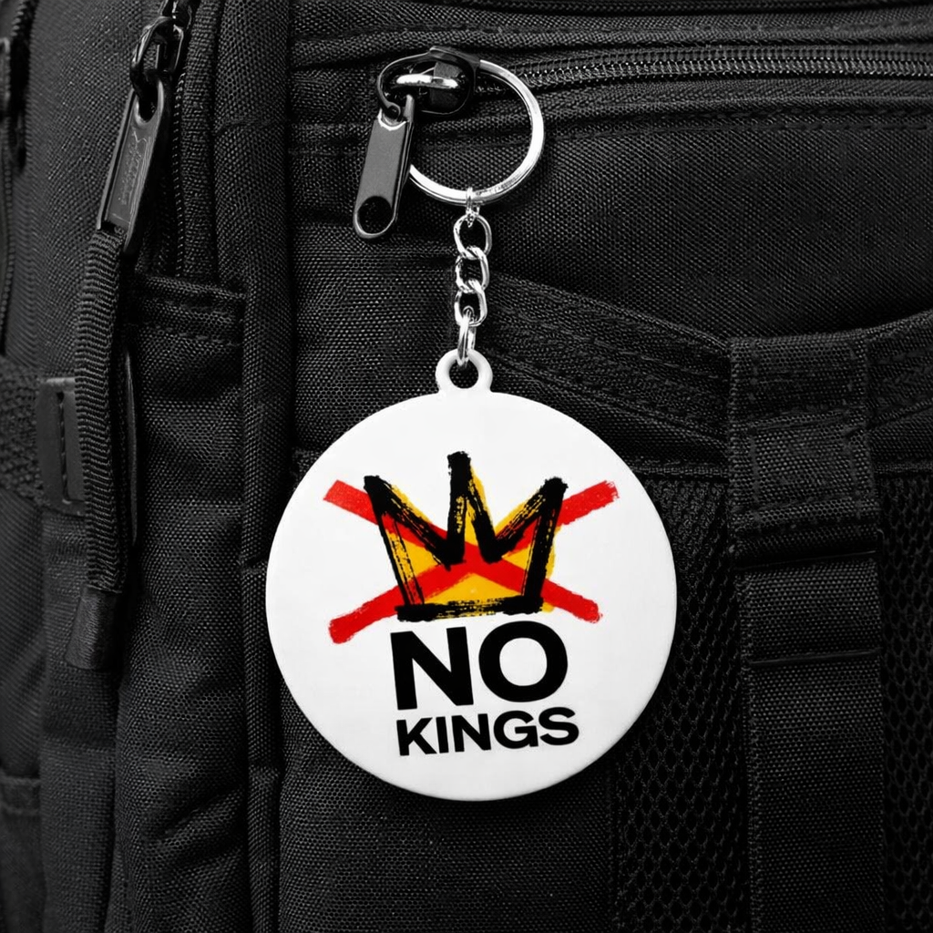 No Kings Round Keychain