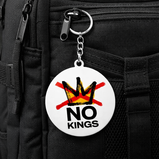 No Kings Round Keychain
