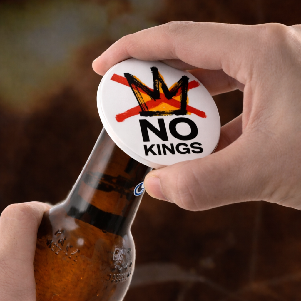 No Kings Bottle Opener Magnet