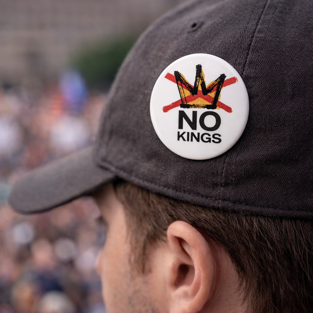 No Kings Button Pin