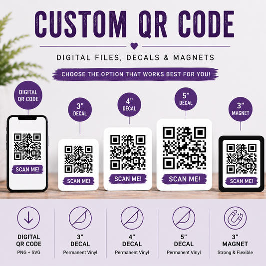 Custom QR Code | Digital File, Decals & Magnet
