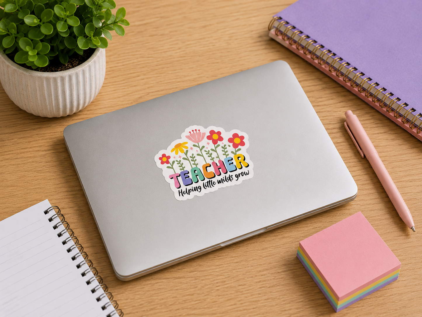 Teacher Helping Little Minds Grow Sticker