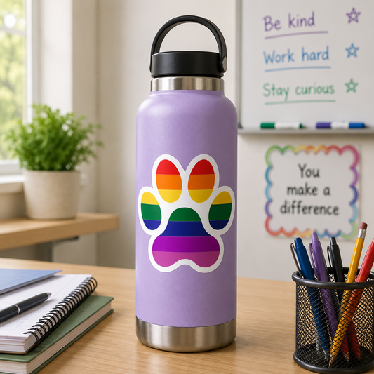 Rainbow Paw Print Pride Sticker