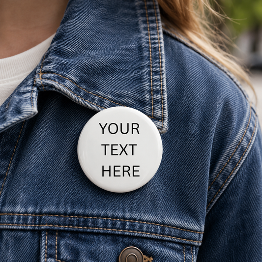 Custom Text Button Personalized PinBack Button