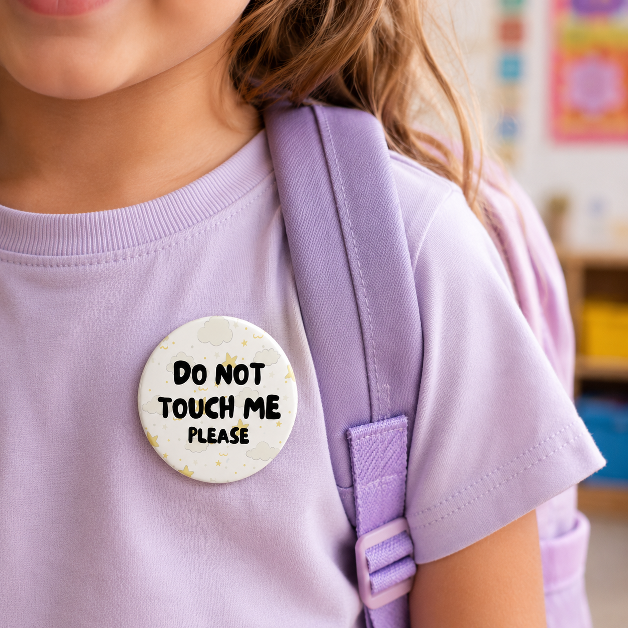 Do Not Touch Me Please Pin Back Button