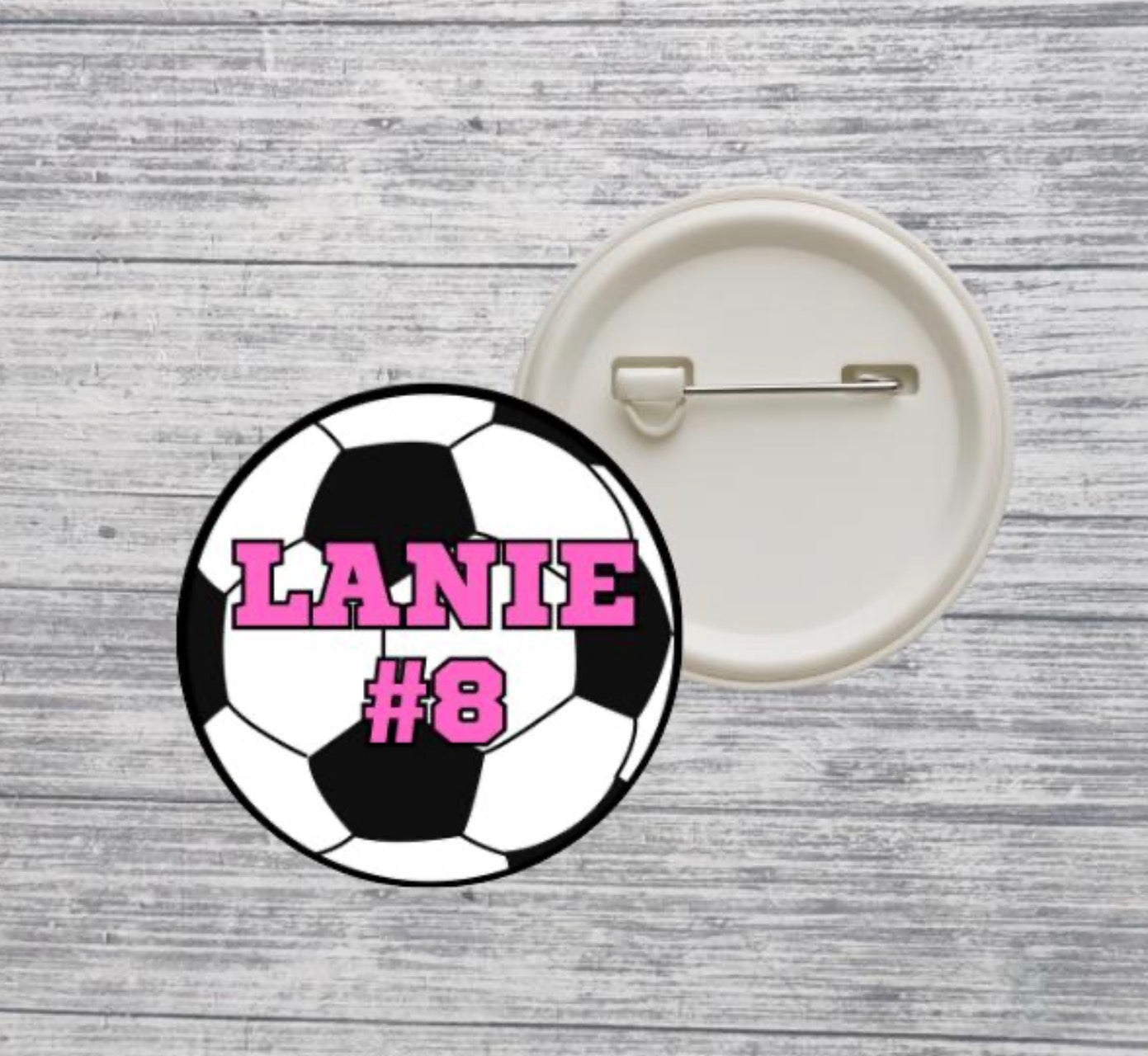 Soccer Button Custom Personalized