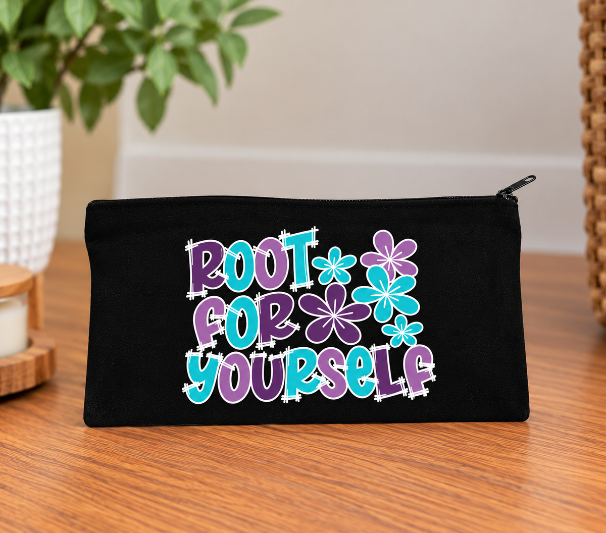 Root for Yourself Inspirational Makeup Bag