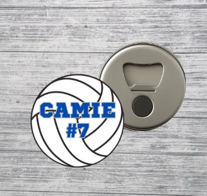 Volleyball Bottle Opener Magnet Custom Personalized