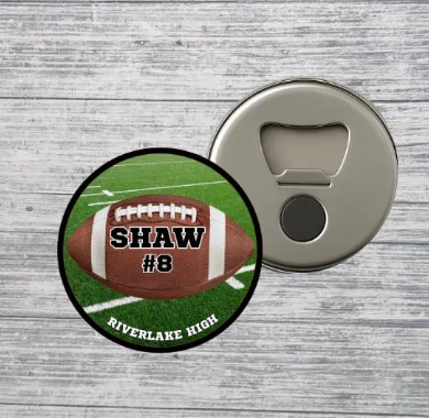Football Bottle Opener Magnet Custom Personalized