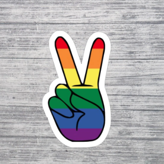 Rainbow Peace Sign Sticker