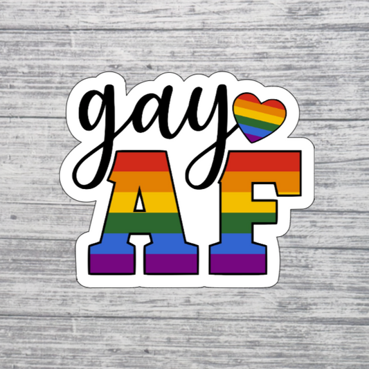 Gay AF Rainbow Sticker