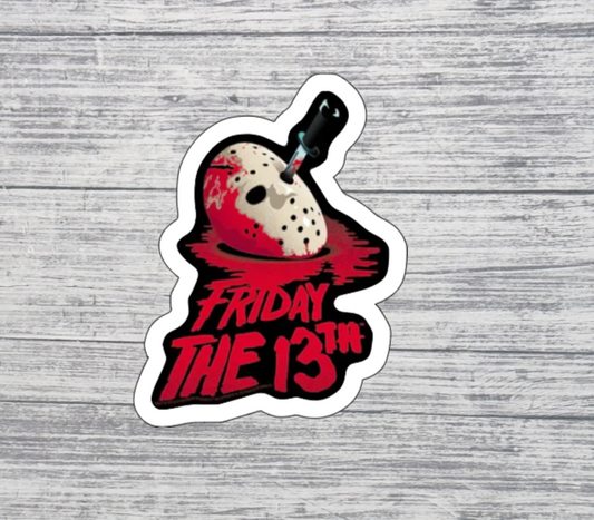 Friday the 13th Mask & Knife Sticker