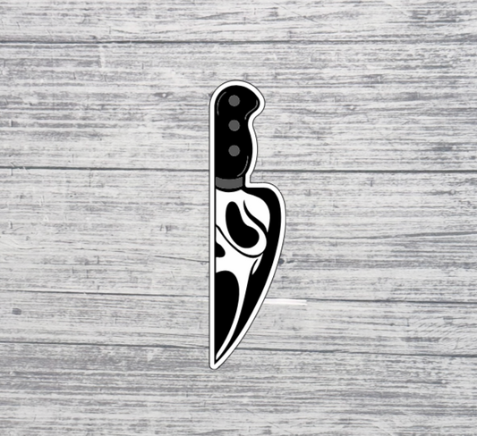 Spooky Ghost Knife Sticker