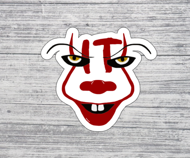 Creepy Clown Face Sticker