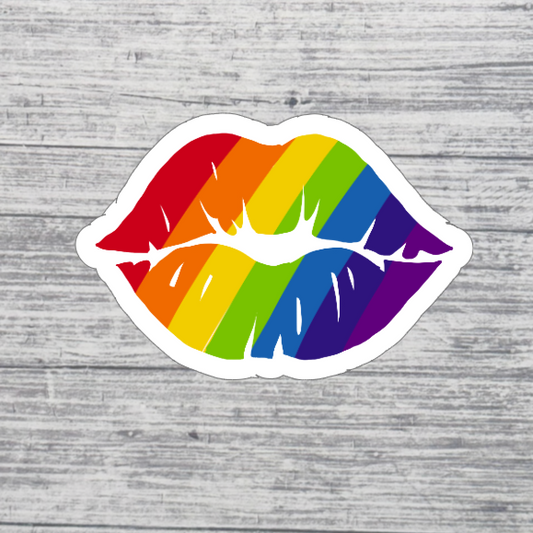 Rainbow Lips Pride Sticker