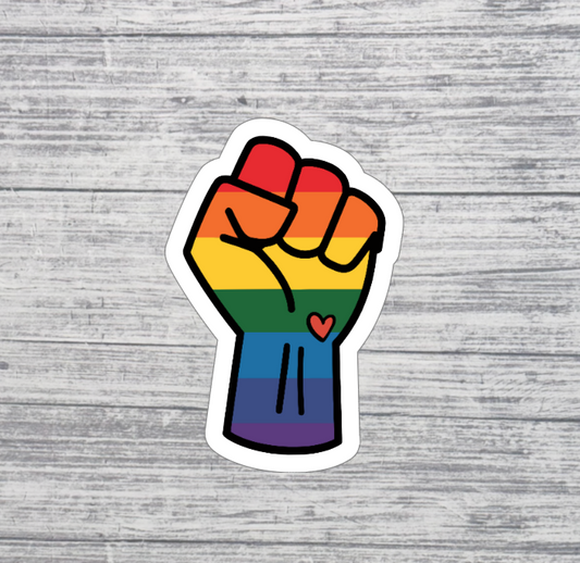 Rainbow Pride Fist Sticker