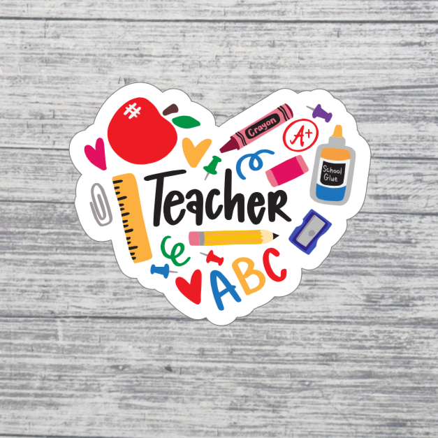 Teacher Heart Sticker