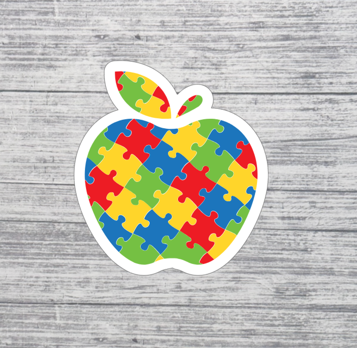 Autism Puzzle Apple Sticker