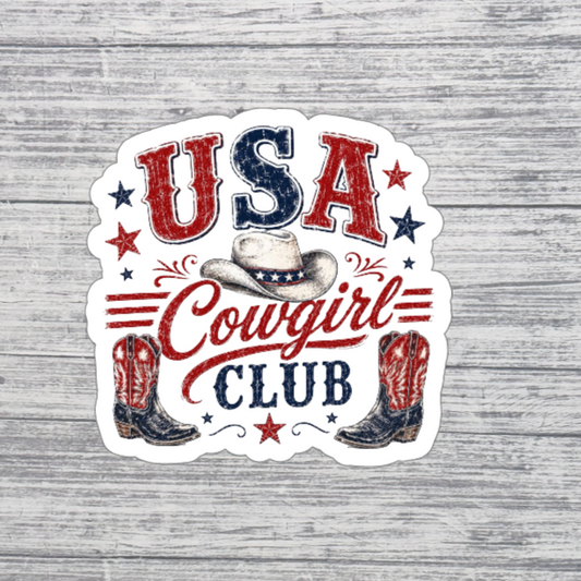 USA Cowgirl Club Sticker