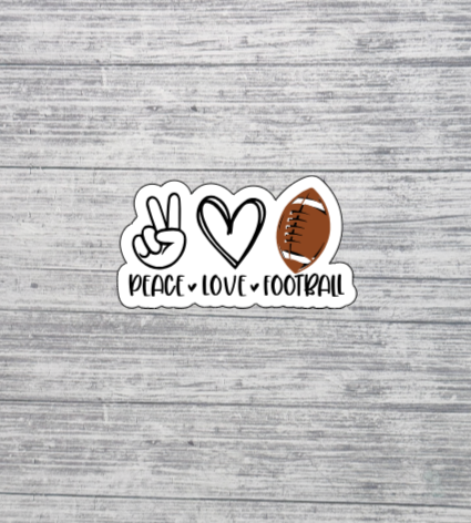 Peace Love Football Sticker